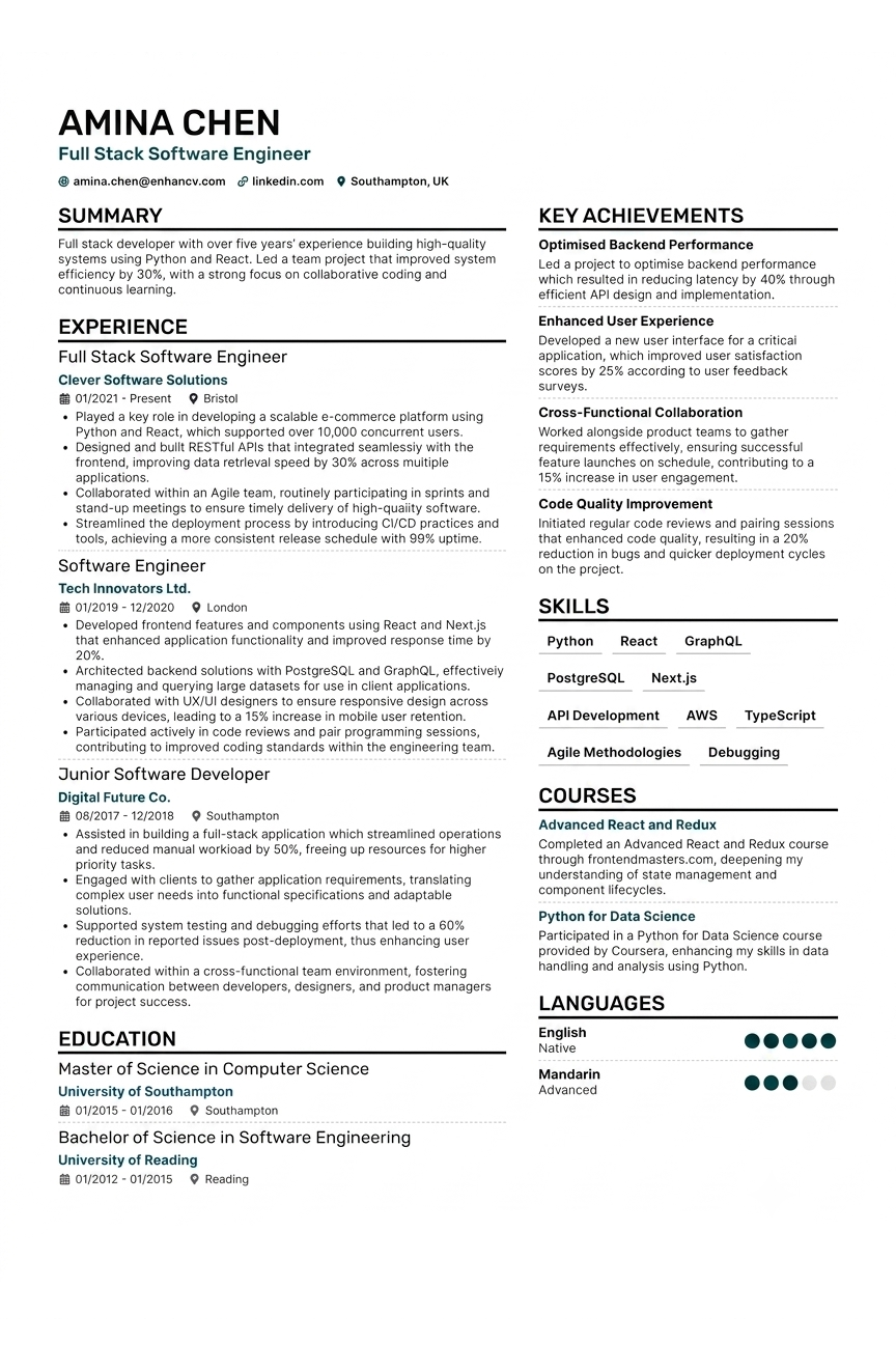EasyCV Resume Preview